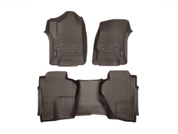 Picture of WeatherTech 2014+ Chevrolet Silverado Cocoa Front & Rear Floorliners