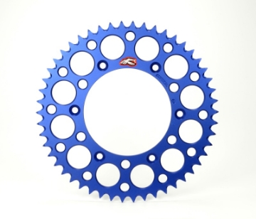 Picture of Renthal 02-23 Yamaha YZ 125- YZ 250-F-X- YZ450F Rear Grooved Sprocket - Blue 520-49P Teeth