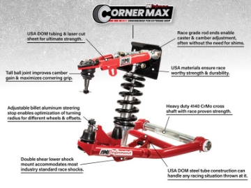 Picture of UMI Performance 73-87 GM C10 CornerMax A-Arm Kit - Red