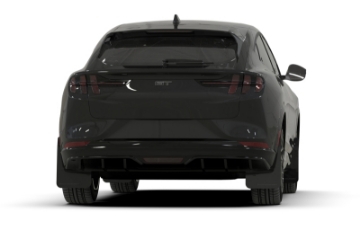 Picture of Rally Armor 21-25 Ford Mustang Mach-E-GT-Rally Black UR Mud Flap w-Metallic Black Logo