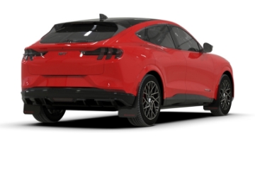 Picture of Rally Armor 21-25 Ford Mustang Mach-E-GT-Rally Black UR Mud Flap w-Red Logo