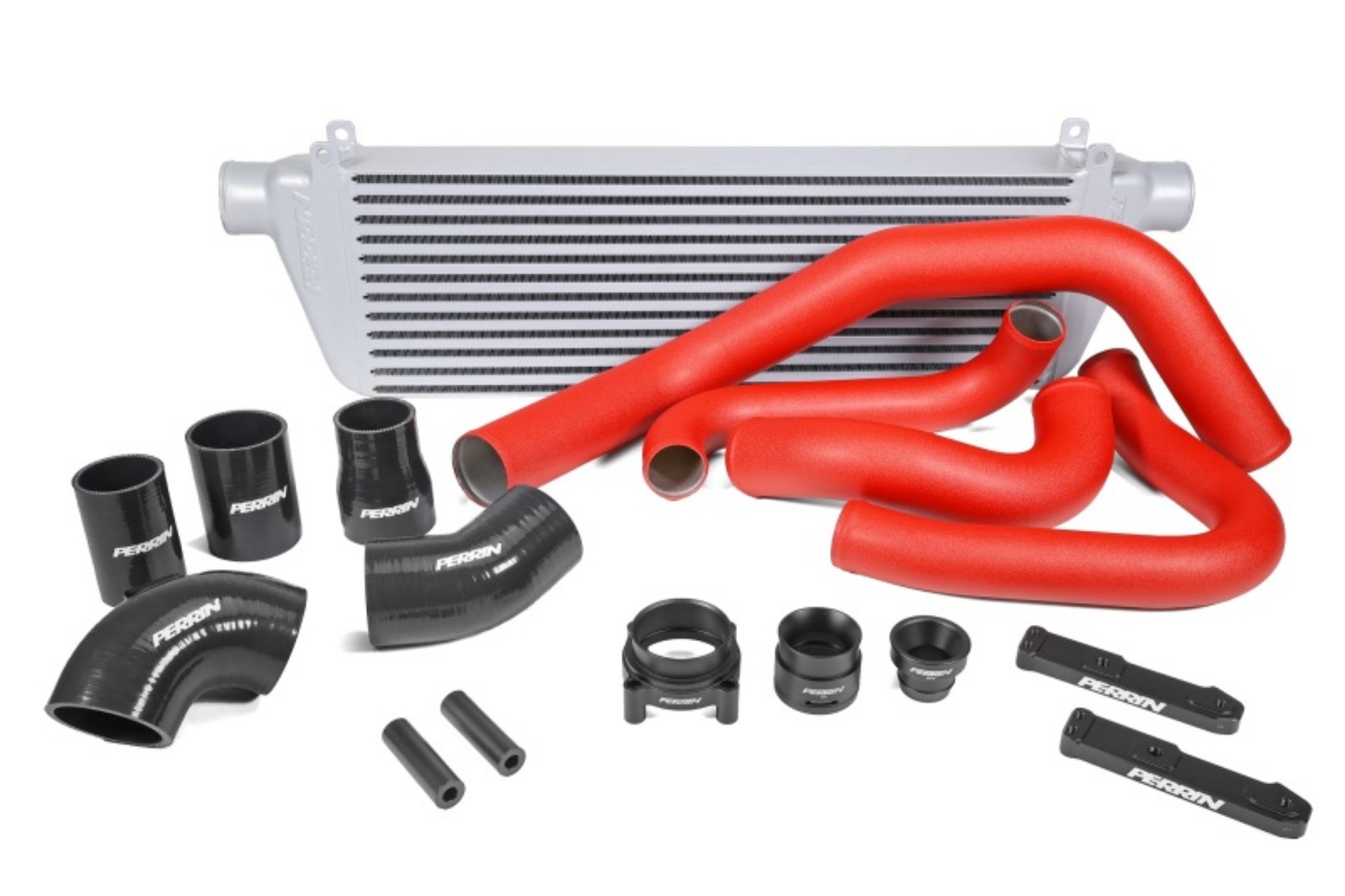 Picture of PERRIN 22-25 Subaru WRX Front Mount Intercooler Kit Red Tubes & Silver Core