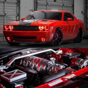 Picture of Oracle 0814 Dodge Challenger Dynamic Surface Mount Headlight-Fog Light Halo Kit COMBO