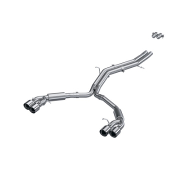 Picture of MBRP 18-21 Audi S5 Coupe-S4 Sedan T304 SS 2-5in Cat-Back Quad Rear Exit Exhaust - SS Tips