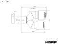 Picture of MBRP Burnt End Tip 2-5 ID, Dual 3-5 OD Out, 9-5 length, Single wall 304 Stainless Steel
