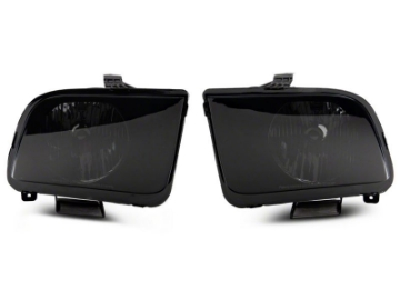 Picture of Raxiom 05-09 Ford Mustang Axial Series OEM Style Rep Headlights- Chrome Housing- Smoked Lens