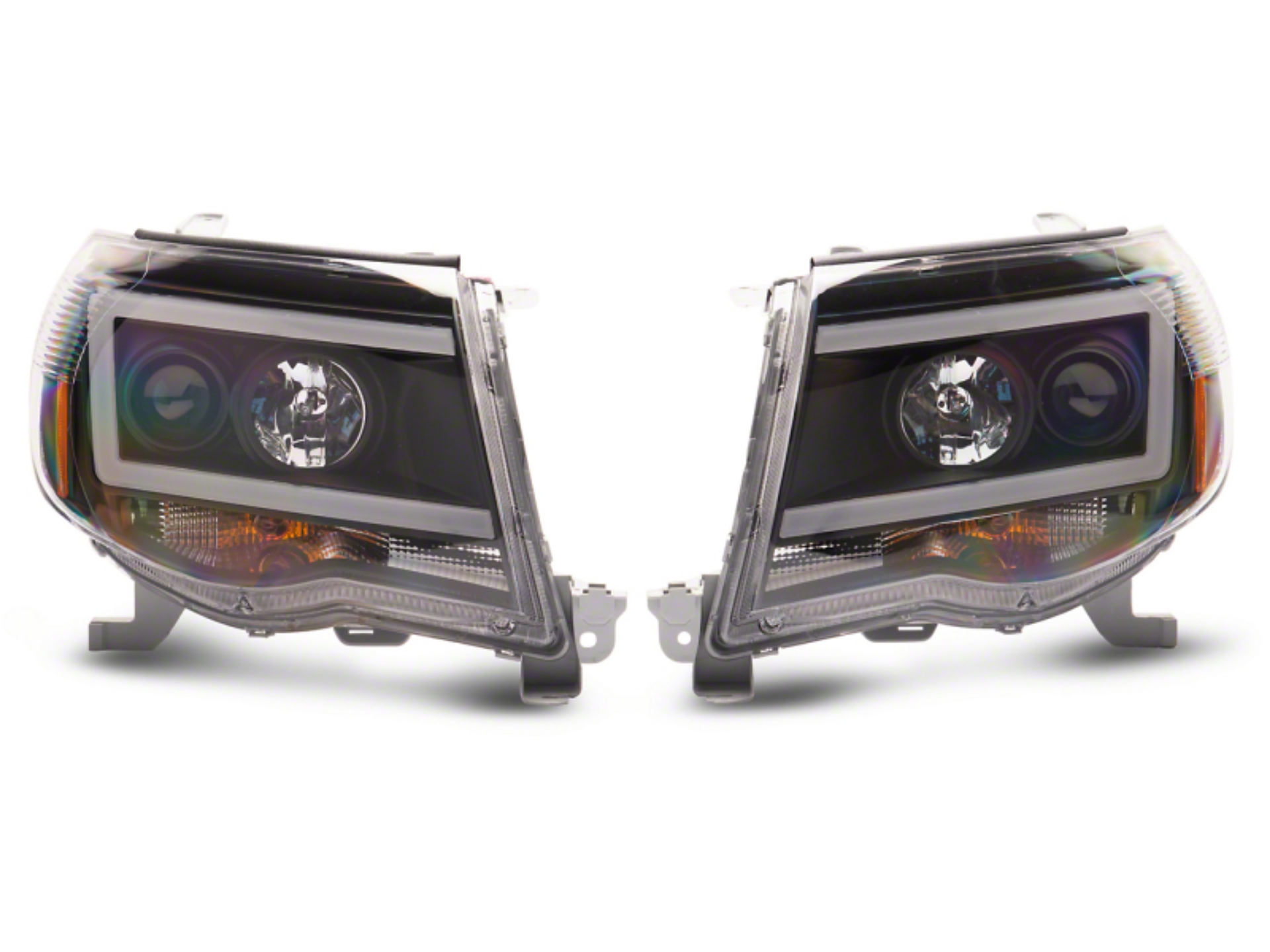 Picture of Raxiom 05-11 Toyota Tacoma Axial Series LED DRL Projector Headlights- Blk Housing Clear Lens