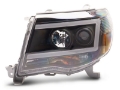 Picture of Raxiom 05-11 Toyota Tacoma Axial Series LED DRL Projector Headlights- Blk Housing Clear Lens