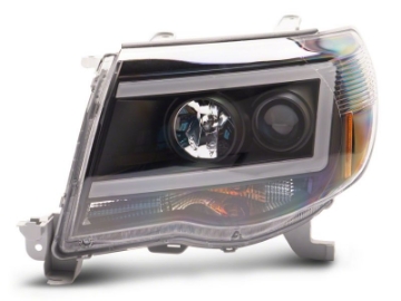 Picture of Raxiom 05-11 Toyota Tacoma Axial Series LED DRL Projector Headlights- Blk Housing Clear Lens