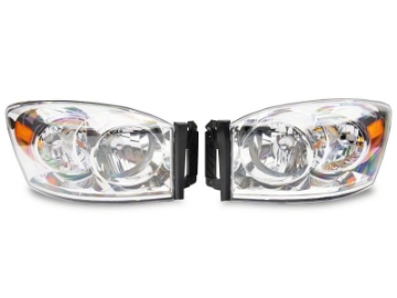 Picture of Raxiom 06-08 Dodge RAM 1500 Axial Series OEM Style Rep Headlights- Chrome Housing Clear Lens