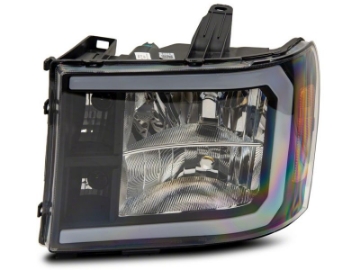 Picture of Raxiom 07-13 GMC Sierra 1500 Axial Series Headlights w- LED Bar- Blk Housing Clear Lens