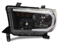 Picture of Raxiom 07-13 Toyota Tundra Axial Series Headlights w- SEQL LED Bar- Blk Housing Clear Lens