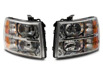 Picture of Raxiom 07-14 Chevrolet Silverado 1500 Axial OEM Rep Headlights- Chrome Housing Clear Lens