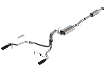 Picture of Borla F-150 2021 3-3L CC SB EC STB XL-XLT-Lariat-KR-Plnm-LTD 3-2-25 SRE Cat-Back S-Type BLK CHR Tips