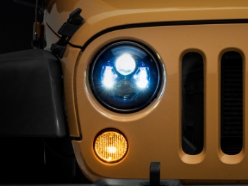 Picture of Raxiom 07-18 Jeep Wrangler JK 7-In LED Headlights- BlueHousing- Clear Lens