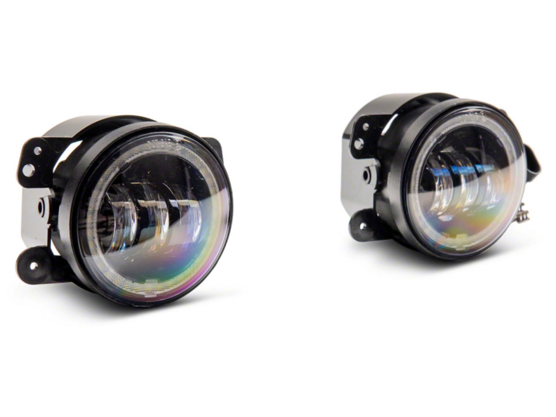 Picture of Raxiom 07-18 Jeep Wrangler JK Axial Series 4-In LED Devil Eyes Fog Lights w- Halo