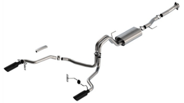 Picture of Borla F-150 2021 5-0L 2dr RC SB 122-8 WB XL-XLT 3-2-25 SRE Cat-Back S-Type Black Chrome Tips