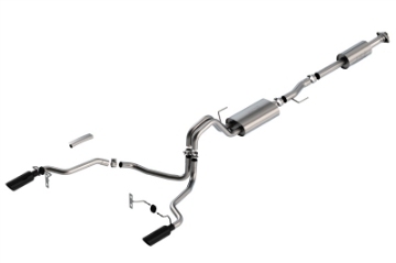 Picture of Borla F-150 2021 5-0L 4dr CC SB EC STB Lariat-KR-Pltm-LTD 3-2-25 SRE Cat-Back Touring Black CHR Tips