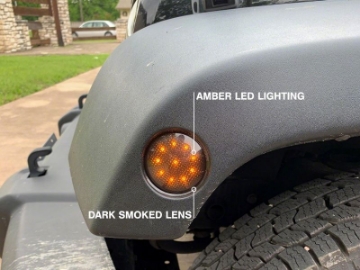 Picture of Raxiom 07-18 Jeep Wrangler JK LED Side Marker Lights- Smoked