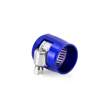 Picture of Mishimoto Aluminum -4AN Hex Finishers - Blue