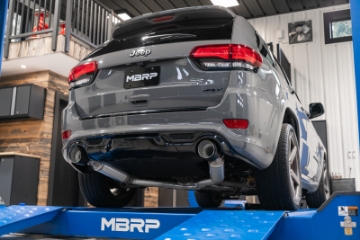 Picture of MBRP 2012+ Jeep Grand Cherokee SRT 6-4L 3in Dual Rear Exit T304SS Catback Exhaust - CF Tips