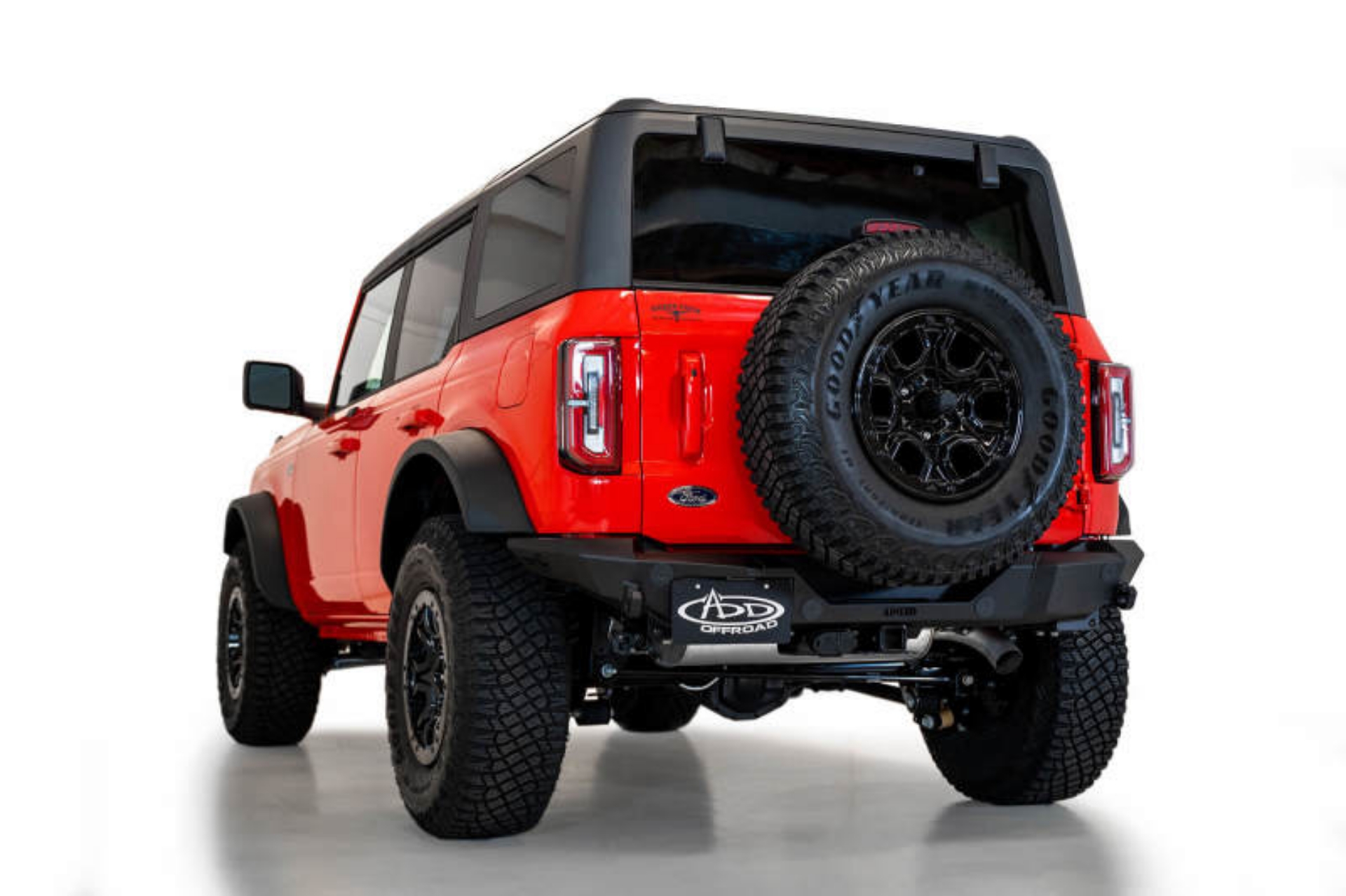 Picture of Addictive Desert Designs 2021+ Ford Bronco Rock Fighter Rear Bumper - Hammer Black
