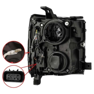 Picture of AlphaRex 15-19 Chevy 2500HD PRO-Series Proj Headlights Plank Jet Blk w-Activ Light-Seq Signal-DRL