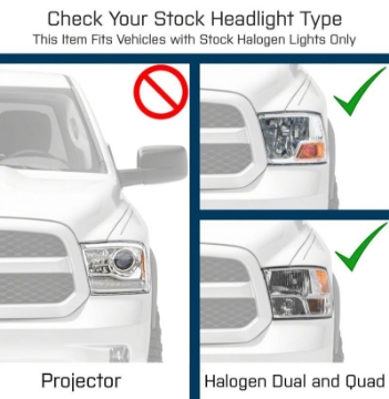 Picture of Raxiom 09-18 Dodge RAM 1500 Axial OEM Rep Headlights w- Dual Bulb- Chrome Housing Smoked Lens 