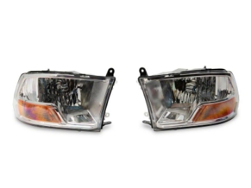 Picture of Raxiom 09-18 Dodge RAM 1500 Axial OEM Rep Headlights w- Single Bulb- Chrome Housing Clear Lens