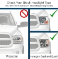 Picture of Raxiom 09-18 Dodge RAM 1500 Axial Series Euro Style Headlights w- Dual Bulb Blk Housing Clear Lens