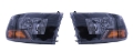 Picture of Raxiom 09-18 Dodge RAM 1500-2500-3500 Euro Style Headlights w- Single Bulb- Blk Housing Clear Lens