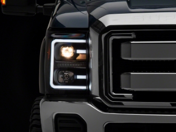 Picture of Raxiom 11-16 Ford F-250 Super Duty LED Projector Headlights - Blk Housing Clear Lens