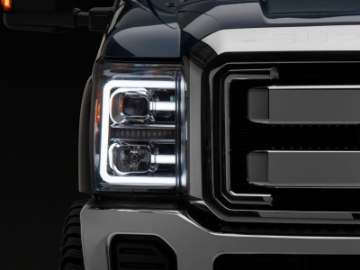 Picture of Raxiom 11-16 Ford F-250 Super Duty LED Projector Headlights - Chrome Housing Clear Lens