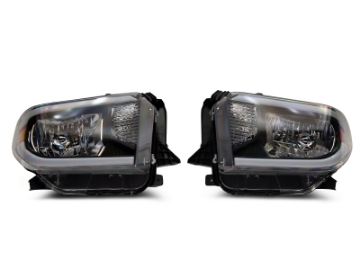 Picture of Raxiom 14-21 Toyota Tundra Axial Series Headlights w- LED Bar- Blk Housing Clear Lens