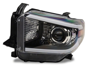 Picture of Raxiom 14-21 Toyota Tundra Axial Series Projector Headlights w- LED Bar- Blk Housing Clear Lens