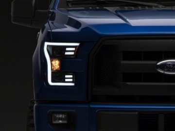 Picture of Raxiom 15-17 Ford F-150 G3 Projector Headlights w- LED Accent- Blk Housing Clear Lens