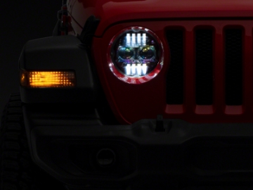 Picture of Raxiom 18-23 Jeep Wrangler JL Axial Series 9-In Angel Eye LED Headlights- Blk Housing Clear Lens