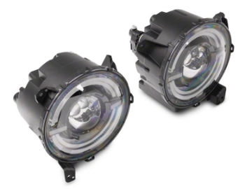 Picture of Raxiom 18-23 Jeep Wrangler JL Axial Series 9-In LED Angel Eye Headlights- Blk Housing Clear Lens