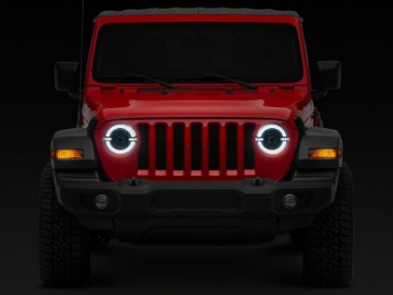 Picture of Raxiom 18-23 Jeep Wrangler JL Axial Series 9-In LED Angel Eye Headlights- Blk Housing Clear Lens