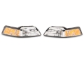 Picture of Raxiom 99-04 Ford Mustang Axial Series OEM Style Replacement Headlights- Chrome Housing Clear Lens
