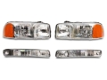 Picture of Raxiom 99-06 GMC Sierra 1500 Axial Series OEM Crystal Rep Headlights- Chrome Housing Clear Lens