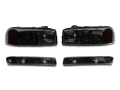 Picture of Raxiom 99-06 GMC Sierra 1500 Axial Series OEM Crystal Rep Headlights- Chrome Housing- Smoked Lens