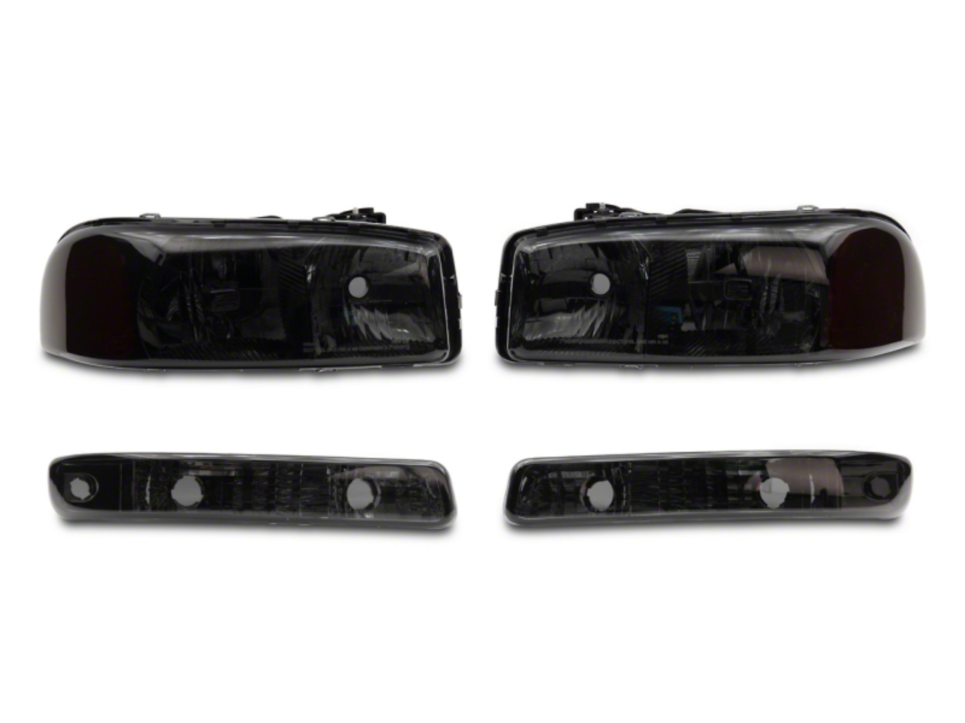 Picture of Raxiom 99-06 GMC Sierra 1500 Axial Series OEM Crystal Rep Headlights- Chrome Housing- Smoked Lens