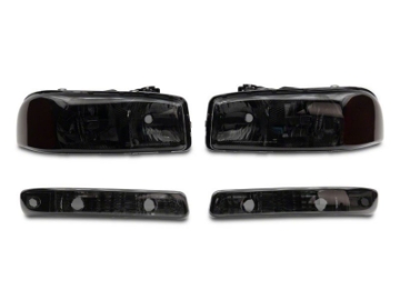 Picture of Raxiom 99-06 GMC Sierra 1500 Axial Series OEM Crystal Rep Headlights- Chrome Housing- Smoked Lens