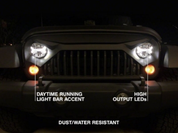 Picture of Raxiom07-18 Jeep Wrangler JK LED Halo Projector Headlights- Chrome Housing Clear Lens