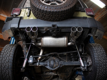 Picture of aFe Rebel Series 2-5in 409 SS Axle-Back Exhaust Polished 07-18 Jeep Wrangler JK V6-3-6L-3-8L
