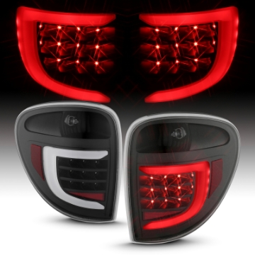 Picture of ANZO 2004-2007 Dodge  Grand Caravan LED Tail Lights w- Light Bar Black Housing Clear Lens