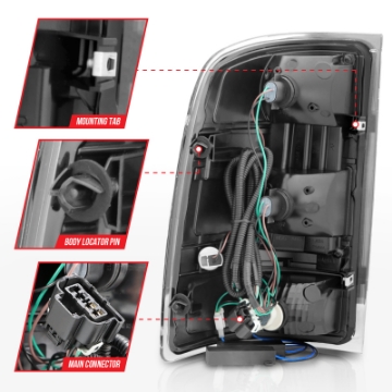 Picture of ANZO 2007-2013 GMC Sierra LED Tail Lights w- Light Bar Black Housing Smoke Lens
