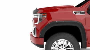 Picture of Lund 19-22 GM Silverado RX-Rivet Smooth Elite Series Fender Flares w-Black Bolts - Black 2pc Front