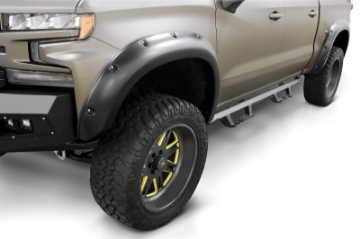 Picture of Lund 19-22 GM Silverado-Sierra RX-Flat Smooth Elite Series Fender Flares w-Black Bolts - Black 4pc